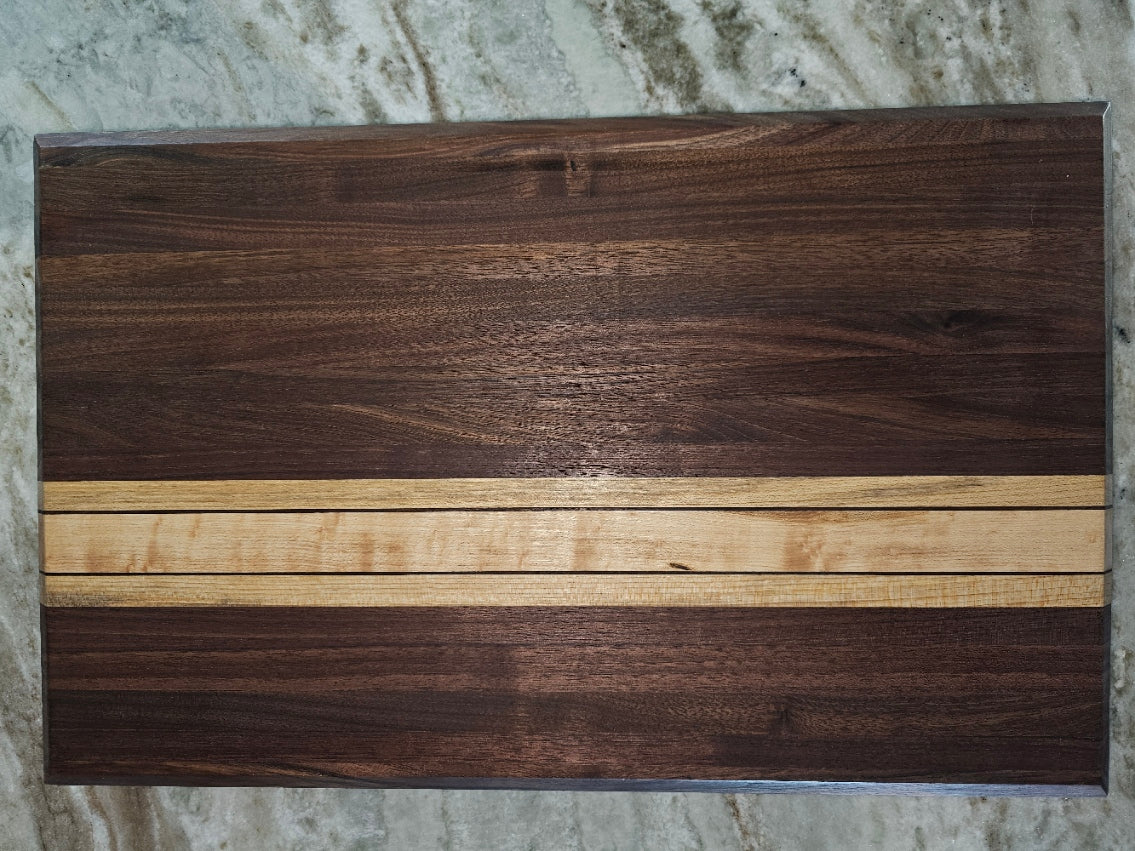 Large Walnut and Birds Eye Maple Cutting Board